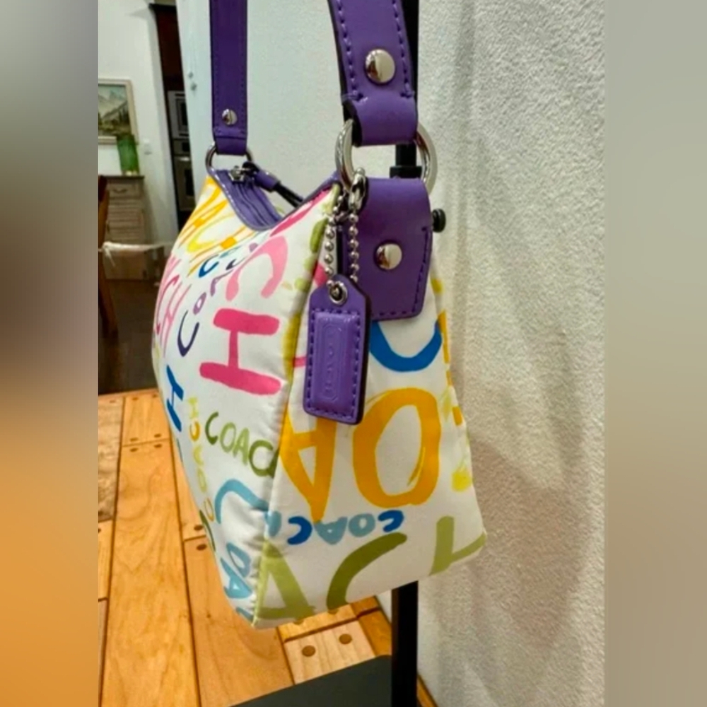 Coach Hampton Scribble Graffiti Boho Y2K Bag NWT - Picture 2 of 12